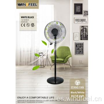 Ventilador de soporte solar de emergencia recargable de CA CC de 16 pulgadas con luz LED y control remoto